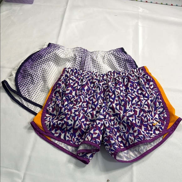 Nike Purple and White Athletic Shorts with Leopard Print - Picture 1 of 5